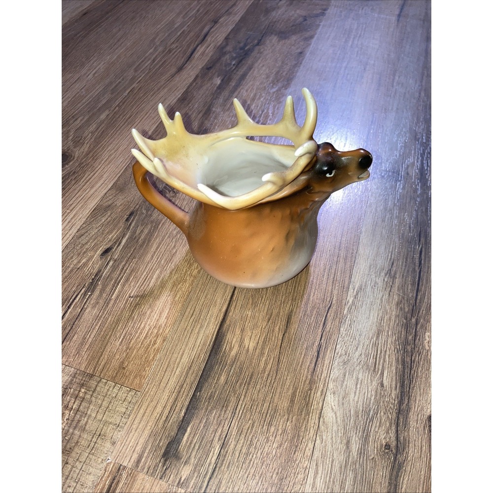 Antique 1902+ Royal Bayreuth Bavaria Elk 4 1/2" Tall Porcelain Creamer Cottage